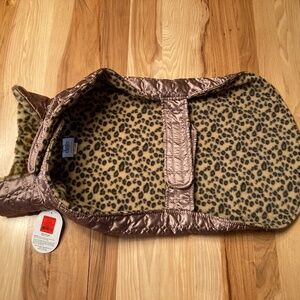 Dog Puffer Coat w/Leopard Lining NWT